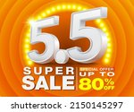 5.5 mid year sale poster or... | Shutterstock .eps vector #2150145297