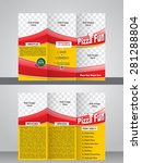 tri fold pizza brochure... | Shutterstock .eps vector #281288804