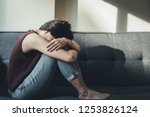 Small photo of panic attacks young girl sad and fear stressful depressed emotional.crying use hands cover face begging help.stop abusing violence in women,person with health anxiety,people bad feeling down concept