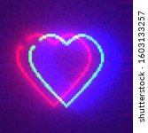 Glitched And Glowing Heart Icon ...