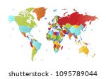 color world map  | Shutterstock .eps vector #1095789044