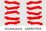 pack of red ribbons on white... | Shutterstock .eps vector #630907454