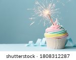 Pastel Rainbow Birthday Cupcake ...