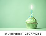 Green Birthday Cupcake With...