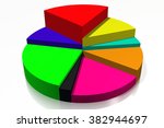 3d pie chart on white... | Shutterstock . vector #382944697