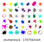 large collection of color ink... | Shutterstock .eps vector #1707563164