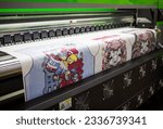 Small photo of Bangkok, Thailand - June 6, 2023: Sublimation printer printing T shirt show in Garment and Textile Manufacturing Industry.