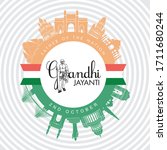 illustration of gandhi jayanti... | Shutterstock .eps vector #1711680244