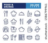 food and drinks icons.... | Shutterstock .eps vector #1586799961