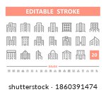 building 20 line icons. vector... | Shutterstock .eps vector #1860391474
