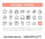 food and drinks 20 line icons.... | Shutterstock .eps vector #1860391477