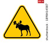moose traffic sign. vector... | Shutterstock .eps vector #1898414587