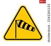 Crosswind Warning Sign. Vector...