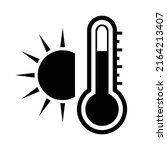 high temperature icon. vector... | Shutterstock .eps vector #2164213407