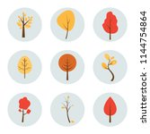 Set Of Autumn Trees Icons In...