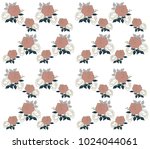 roses and leaves background... | Shutterstock .eps vector #1024044061