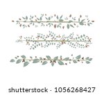 greenery vintage leaves strips... | Shutterstock .eps vector #1056268427