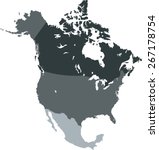 north america map | Shutterstock .eps vector #267178754