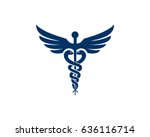 caduceus blue logo | Shutterstock .eps vector #636116714