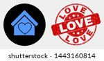 rounded love house pictogram... | Shutterstock .eps vector #1443160814