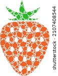 vector strawberry icon collage. ... | Shutterstock .eps vector #2107408544