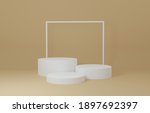 white cylinder product stand in ... | Shutterstock . vector #1897692397