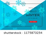 winter sale banner with... | Shutterstock .eps vector #1175873254