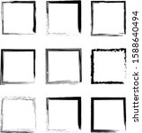 painted square black frames set ... | Shutterstock .eps vector #1588640494