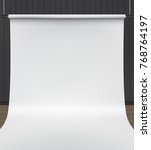 backdrop stand with white paper ... | Shutterstock .eps vector #768764197