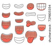 vector set of mouth | Shutterstock .eps vector #729805354