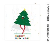 dancing christmas tree in... | Shutterstock .eps vector #1882326277