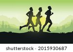 Running Silhouettes Vector...