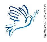 Dove Of Peace Icon. Flying Bird....