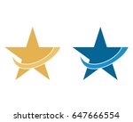 swash and star logo design  | Shutterstock .eps vector #647666554