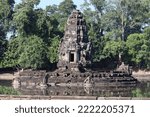 Small photo of Neak Pean (or Neak Poan) at Angkor, Cambodia is an artificial island with a Buddhist temple on a circular island in Jayatataka Baray.
