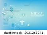 modern blue medical geometric... | Shutterstock .eps vector #2021269241