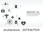 white medical vector background.... | Shutterstock .eps vector #2079367924
