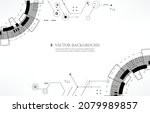 grey white abstract technology... | Shutterstock .eps vector #2079989857