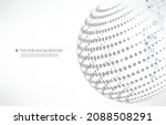 abstract vector 3d global dots... | Shutterstock .eps vector #2088508291
