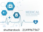 vector abstract medical ecg... | Shutterstock .eps vector #2149967567