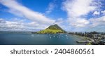 Small photo of Tauranga harbour and Bay of Plenty scenic shore line with Mount Maunganui.