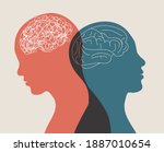 metaphor bipolar disorder mind... | Shutterstock .eps vector #1887010654