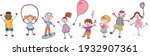 diversity group of happy sweet... | Shutterstock .eps vector #1932907361