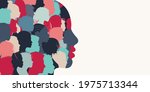 silhouette profile group of men ... | Shutterstock .eps vector #1975713344