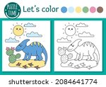 prehistoric coloring page for... | Shutterstock .eps vector #2084641774