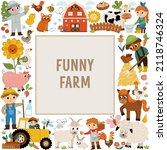 Vector Farm Square Frame With...