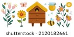 Vector Apiary Icons Collection. ...