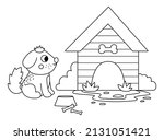 vector black and white doghouse ... | Shutterstock .eps vector #2131051421