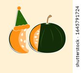 pumpkin seed backgroun green... | Shutterstock .eps vector #1645791724