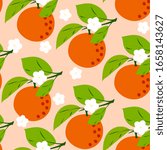 orange  citrus seamless pattern.... | Shutterstock .eps vector #1658143627